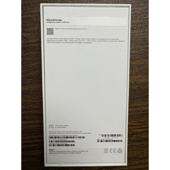 Empty Apple iPhone 15 Titanium 1TB Box - Box & Booklet Only - Picture 3 of 4